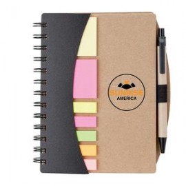 Broome Junior Notebook with Pen, Flags & Sticky Notes with Logo