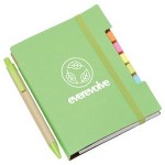 4"x 6" Recycled Sticky Notebook with Pen Logo Printed