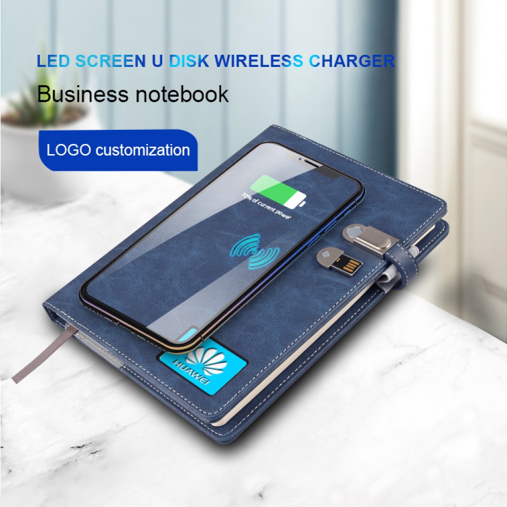 Wireless charger hardcover notebook with 8000nAh power bank and magnetic buckle 16GB USB flash drive Custom Imprinted Wireless charger hardcover notebook with 8000nAh power bank and magnetic buckle 16GB USB flash drive Custom Imprinted