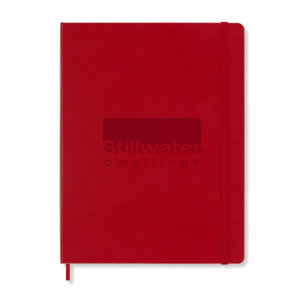 Moleskine Hard Cover Ruled X-Large Notebook - Scarlet Red with Logo