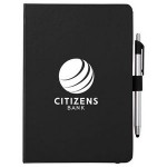 Custom Imprinted 6" x 8.5" Crown Journal with Pen-Stylus