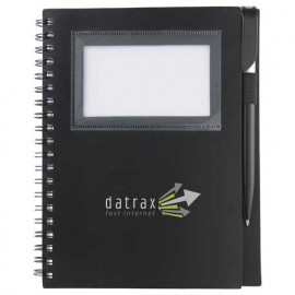 5.5" x 7" FSC Mix Star Spiral Notebook with Pen with Logo