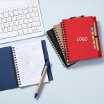 Coil Notebook with Pen and Sticky Notes with Logo