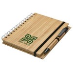 Albany Bamboo Notebook & Pen with Logo