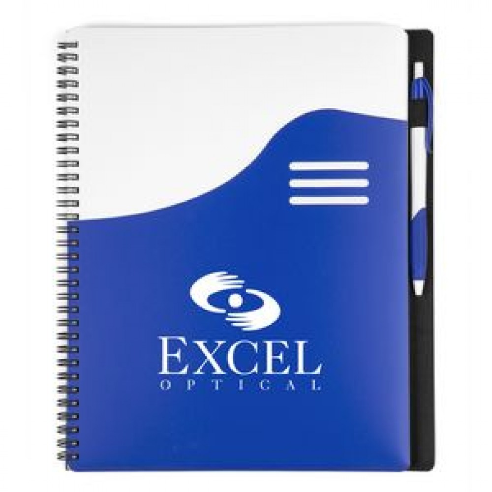Custom Imprinted Big Wave Large Spiral Notebook Set Custom Imprinted Big Wave Large Spiral Notebook Set