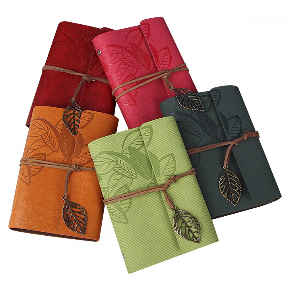 Custom Imprinted Simple Notebook with Leather Cover Custom Imprinted Simple Notebook with Leather Cover