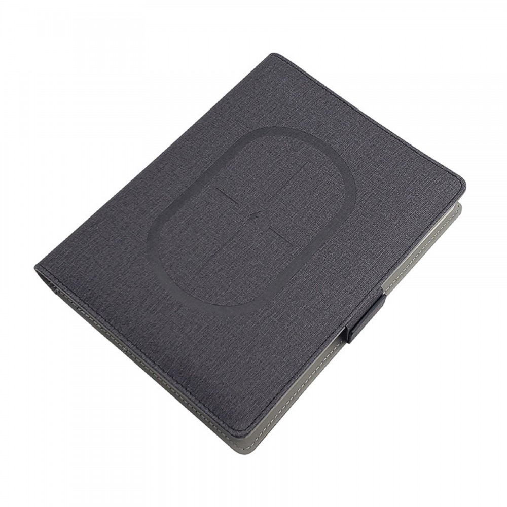 Loose-leaf Notebook w/Power Bank and Wireless Charger with Logo