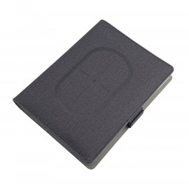 Loose-leaf Notebook w/Power Bank and Wireless Charger with Logo  Loose-leaf Notebook w/Power Bank and Wireless Charger with Logo