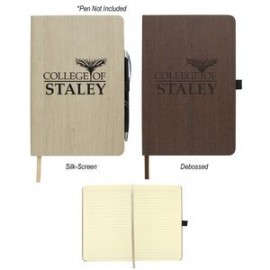 Customized 5" X 8" Woodgrain Look Notebook