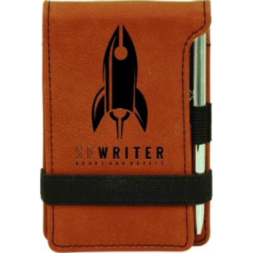 3.25x4.75 Rawhide Leatherette Pad/Pen Branded