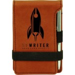 3.25x4.75 Rawhide Leatherette Pad/Pen Branded