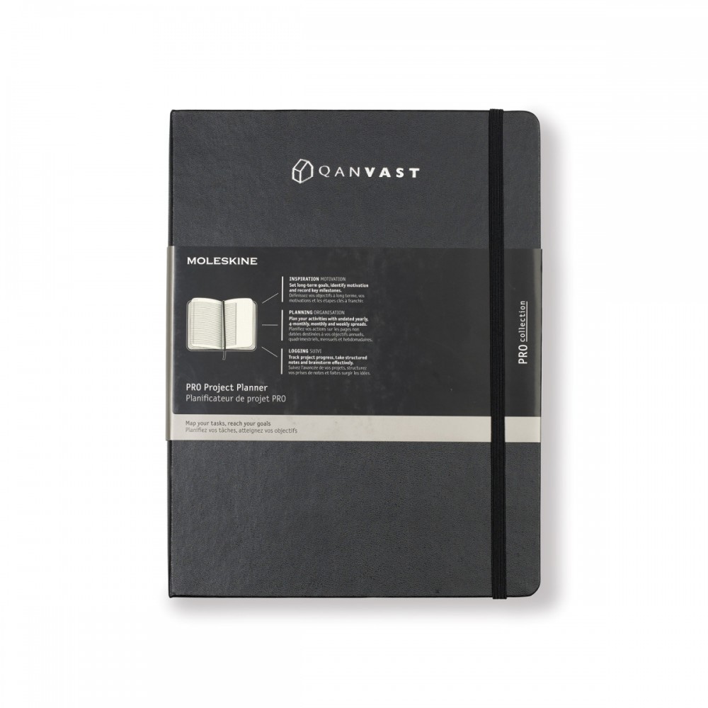 Promotional Moleskine Hard Cover Ruled XL Professional Project Planner - Black