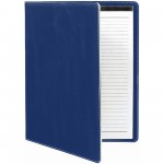 Custom Imprinted 9 1/2" x 12" Blue/Silver Laser engraved Leatherette Portfolio with Notepad