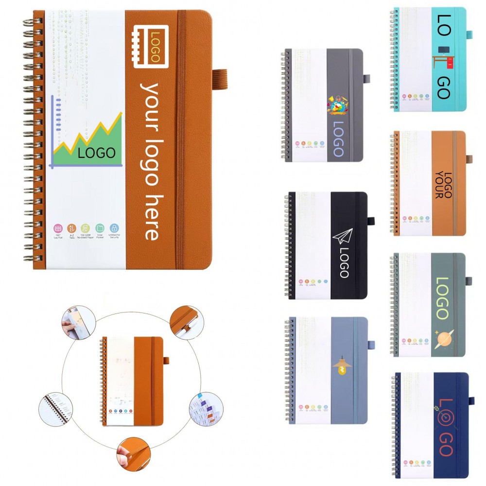5"x7" Spiral Journal Notebook-Password Address Book with Logo