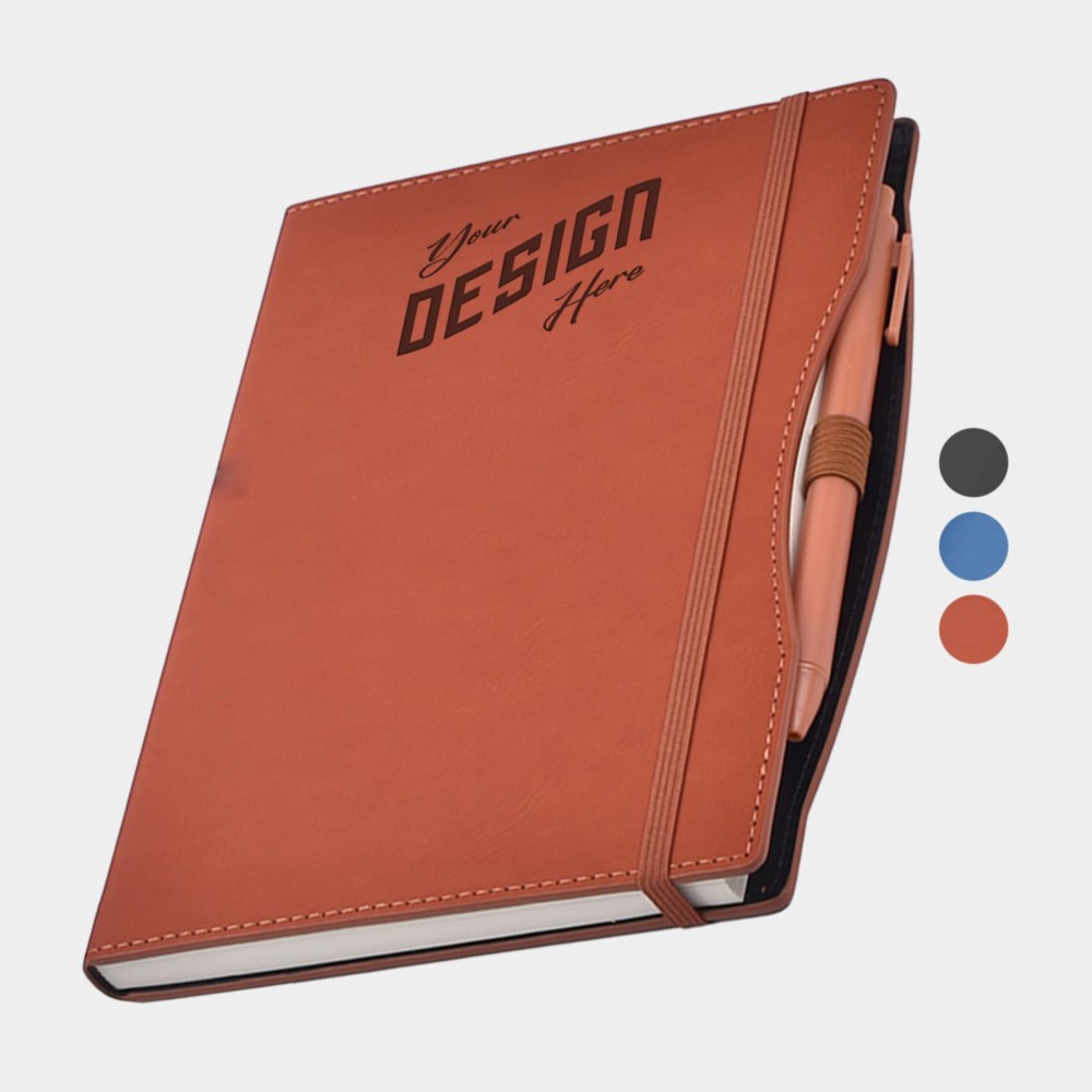 TiTUS Executive Companion A5 Notebook with Pen & Elastic Band Closure with Logo