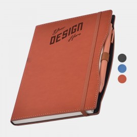 TiTUS Executive Companion A5 Notebook with Pen & Elastic Band Closure with Logo
