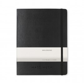Moleskine Hard Cover X-Large Double Layout Notebook - Black with Logo