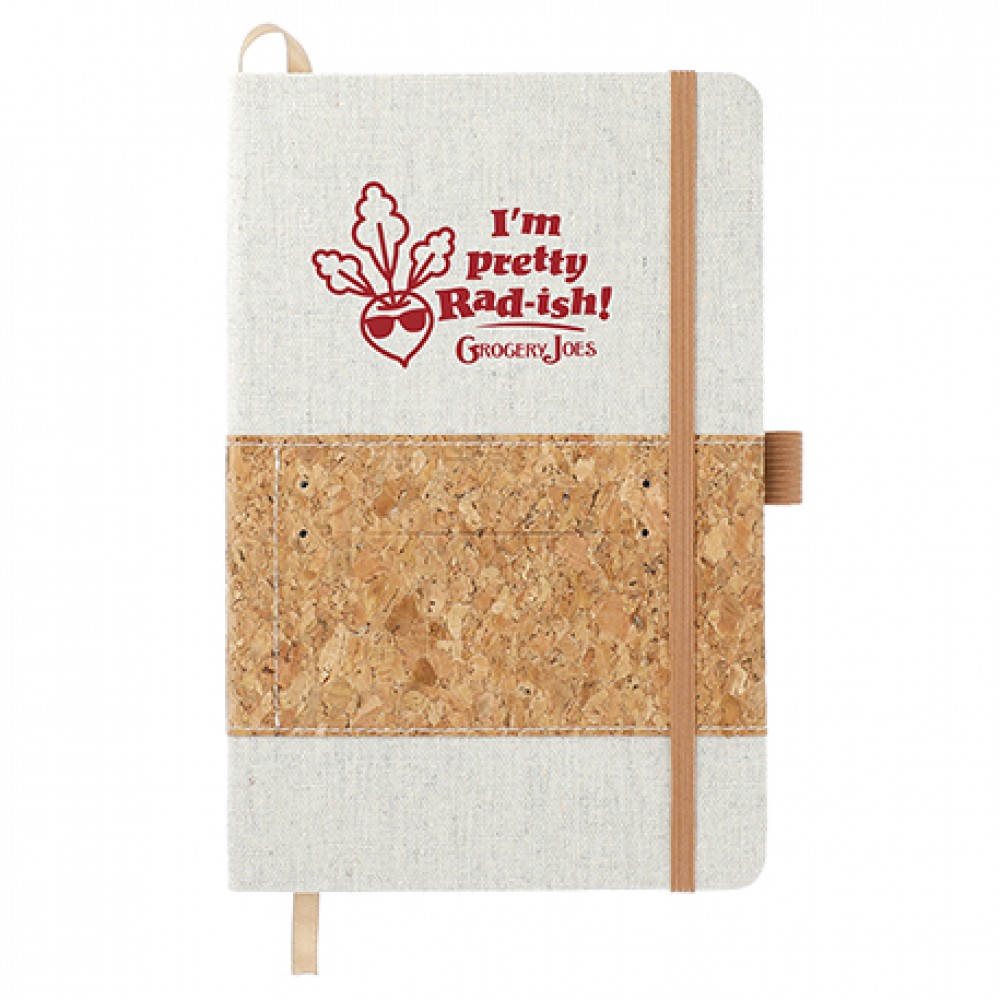 5.5" x 8.5" FSC Mix Recycled Cotton Cork Notebook with Logo