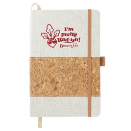 5.5" x 8.5" FSC Mix Recycled Cotton Cork Notebook with Logo  5.5" x 8.5" FSC Mix Recycled Cotton Cork Notebook with Logo