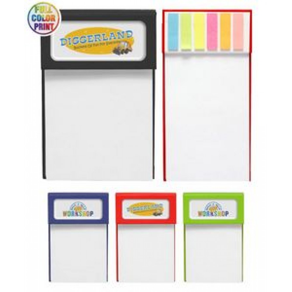 Custom Imprinted Notepad w/Sticky Flags - Full Color Custom Imprinted Notepad w/Sticky Flags - Full Color