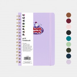 PAPERAGE Spiral Hardcover Graph Grid Journal Notebook with 160 Pages with Logo