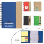 Eco-Recycled Journal w/Sticky Notes & Flags with Logo