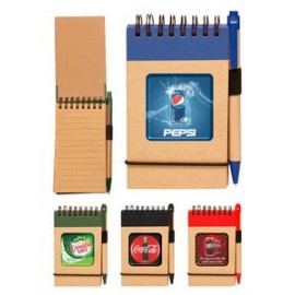 Custom Union Printed - Eco friendly Notebook Jotter with Matching Pen - Full Color