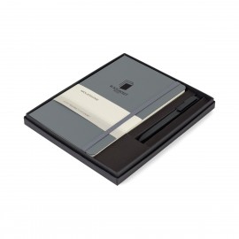 Moleskine Large Notebook and GO Pen Gift Set - Slate Grey with Logo