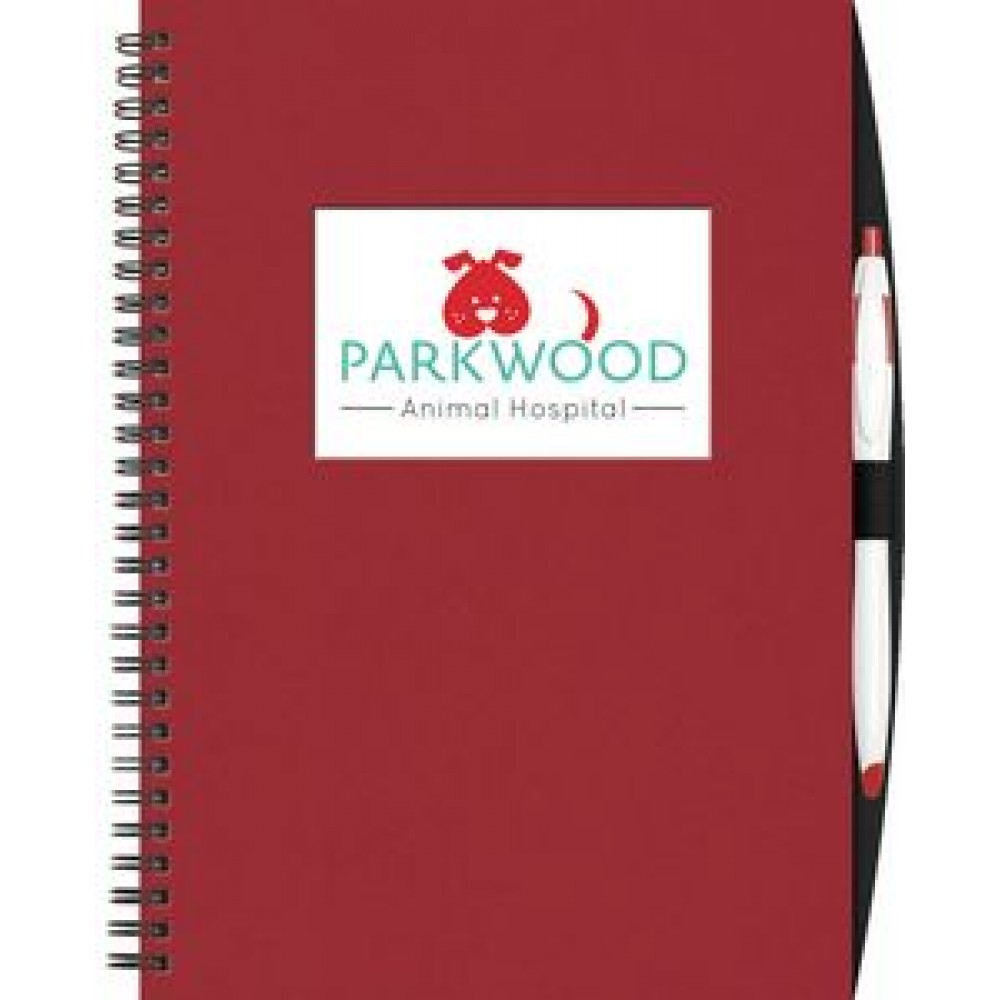 Large Value WindowPad ValueLine Notebook w/PenPort & Cougar Pen (7"x10") with Logo