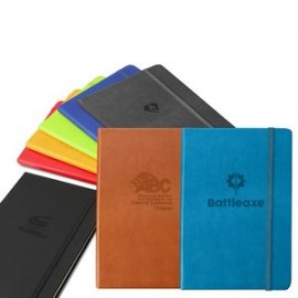 Logo Branded Classic Italian PU Leather 5.5"W x 8.5"H 192 Pages Journal Book