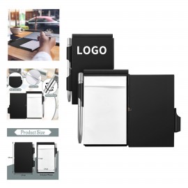 Metal Pocket Notebook with Pen and Refillable Paper Aluminum Flip Office Notebook with Logo