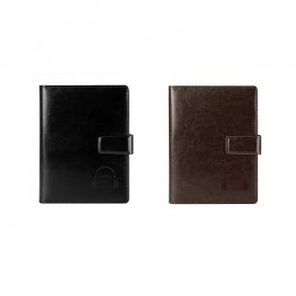 Custom A5 Leather Padfolio Notebook with Magnetic Clip