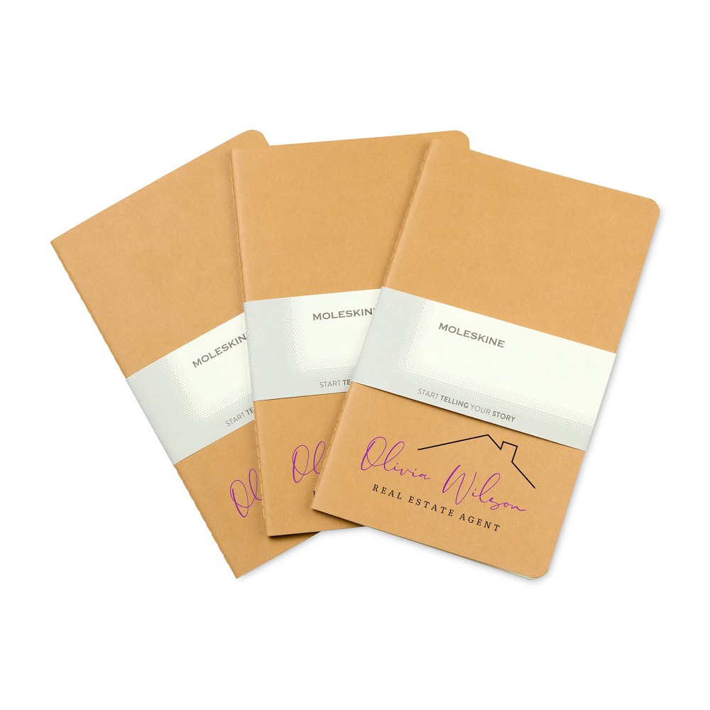 Personalized Moleskine Large Cahier 3-Pack - Kraft