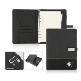 Customized Executive 8000mAh Charging Portfolio With 16GB USB Drive