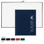 Logo Printed Executive Desk Journal - Skivertex w/80 Ruled Sheets (160 pages)
