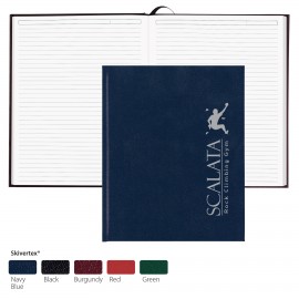 Logo Printed Executive Desk Journal - Skivertex w/80 Ruled Sheets (160 pages)