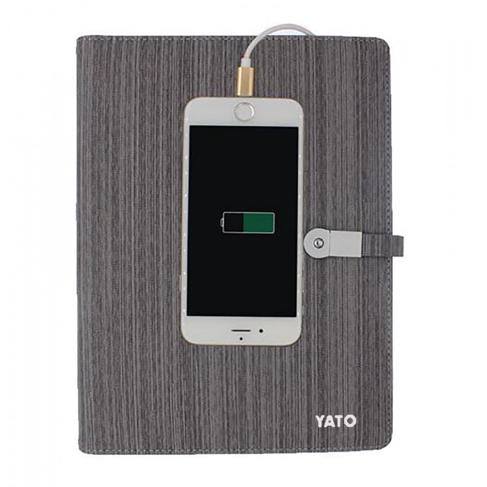 Wood Grain Notebook Power Bank with Logo