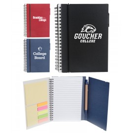 Eco Spiral Notebook W/Sticky Notes and Flags & Pen with Logo