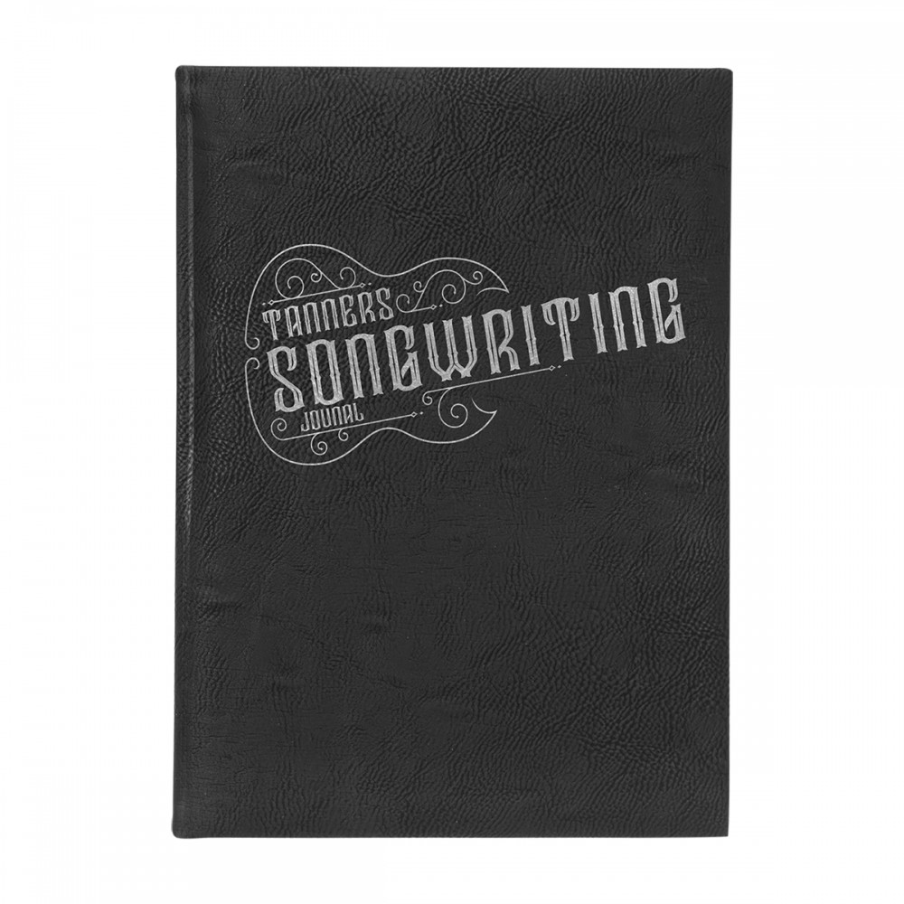 7" x 9" Black/Silver Leatherette Journal with Logo