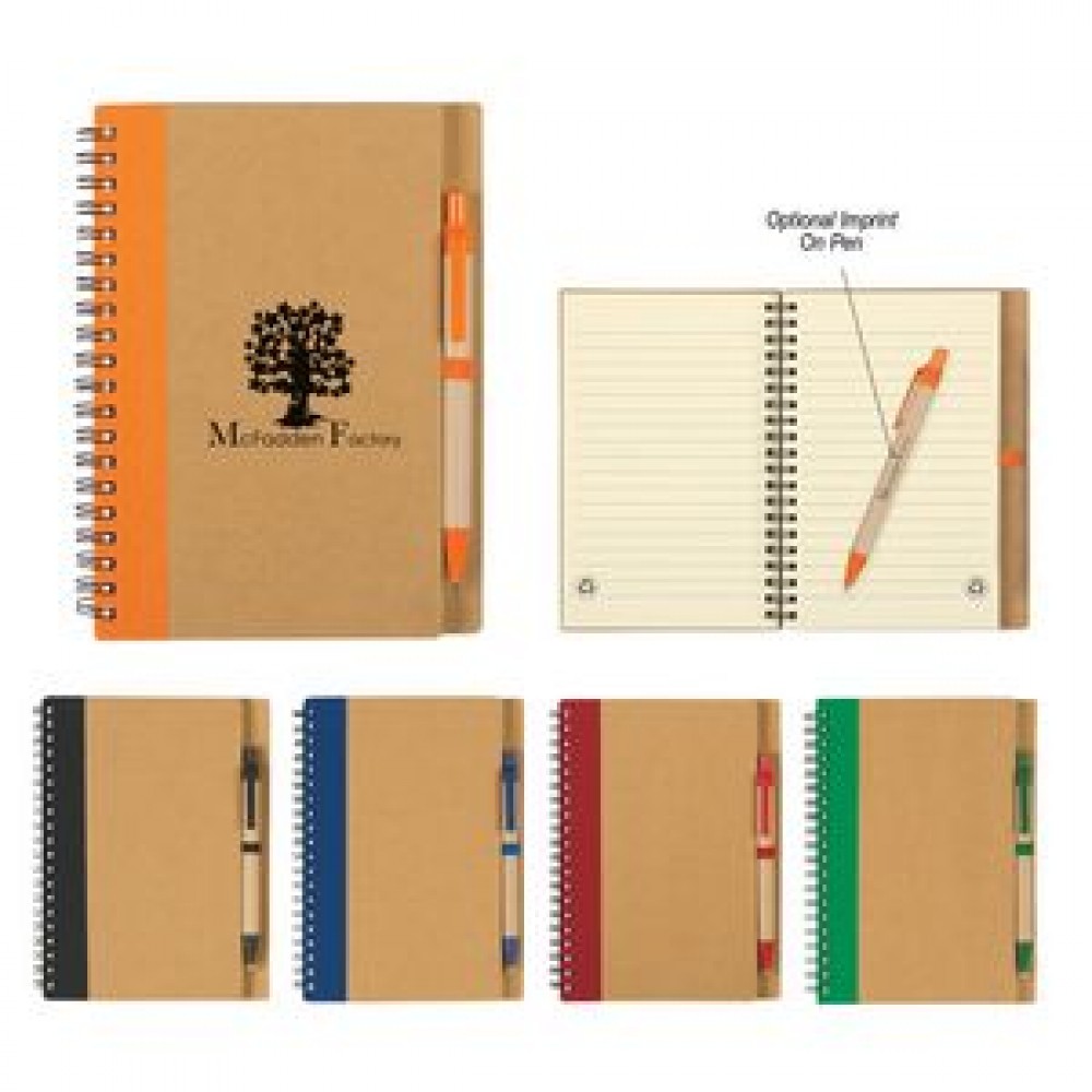 Promotional Eco-inspired Spiral Notebook & Pen