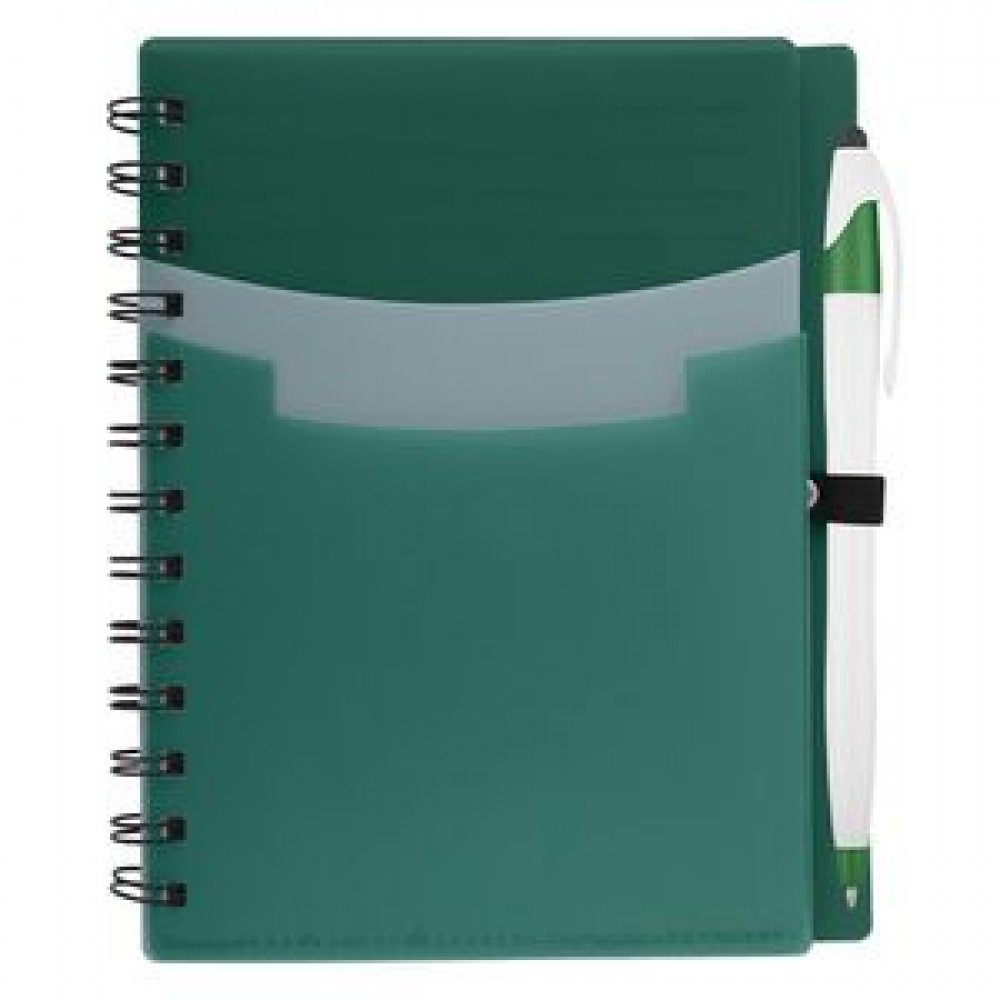 Customized Tri-pocket Notebook & Pen