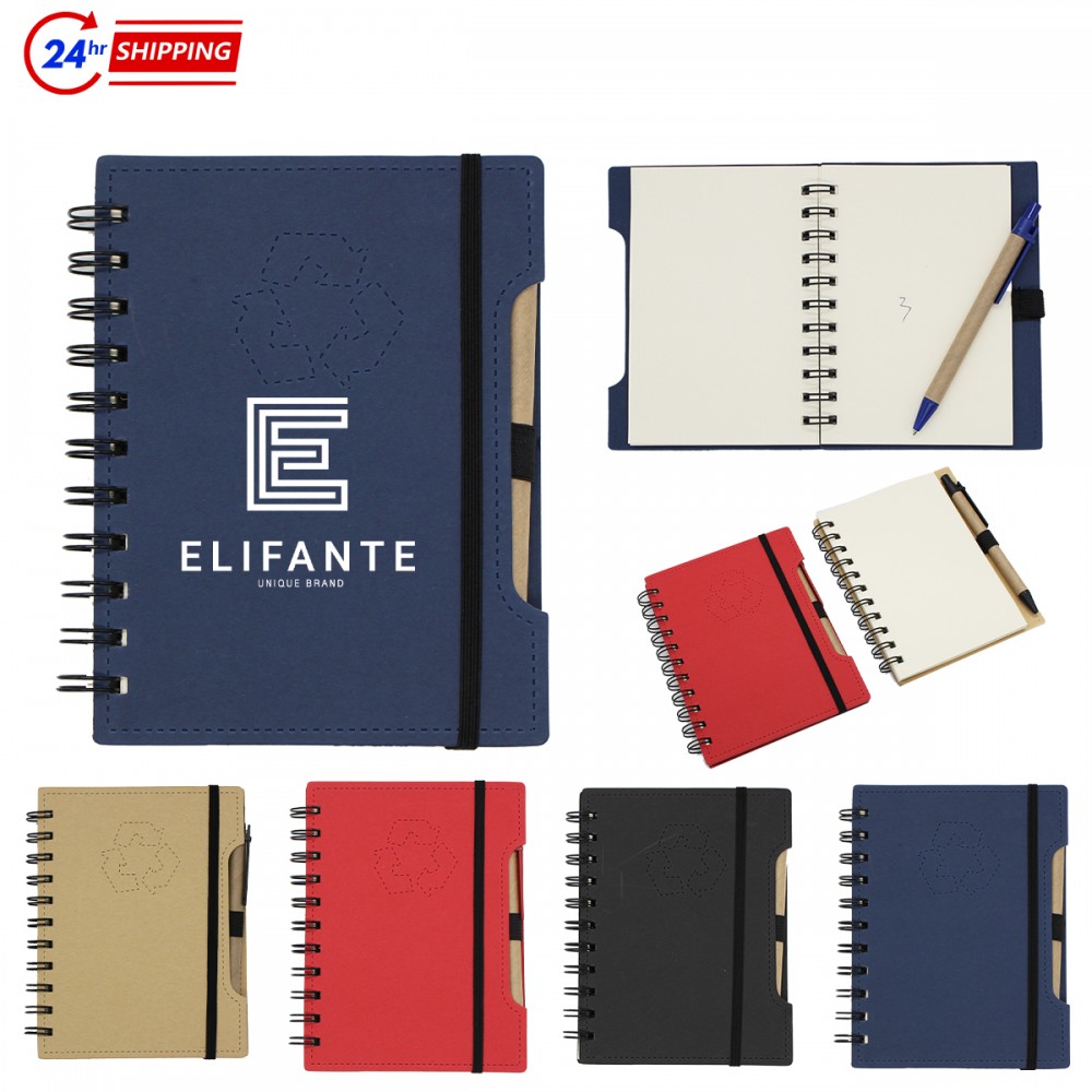 Environmental Spiral Notebook & Pen Set with Logo Environmental Spiral Notebook & Pen Set with Logo