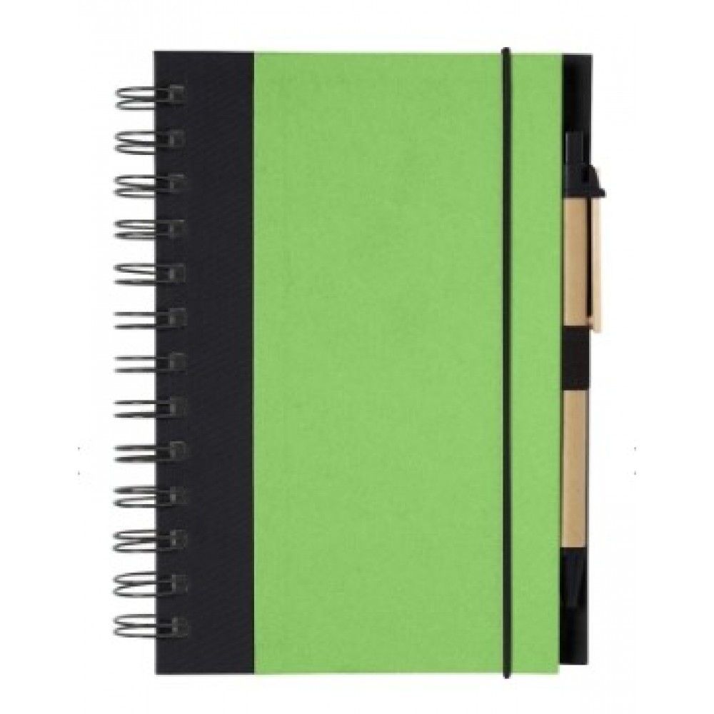 Branded Eco-Inspired Spiral Notebook With Pen Branded Eco-Inspired Spiral Notebook With Pen