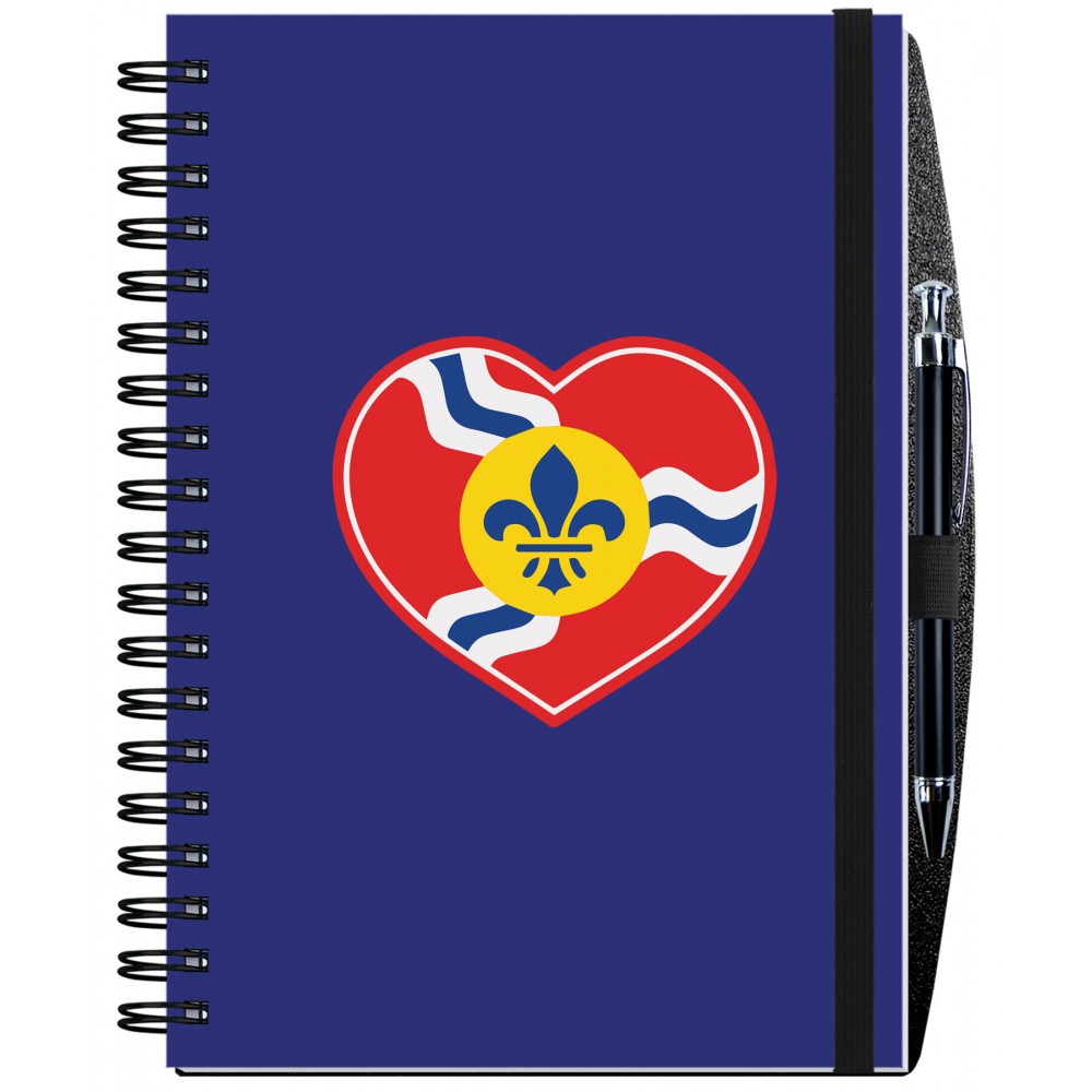 Logo Branded Gloss Cover Journals w/100 Sheets & Pen (7"x10")