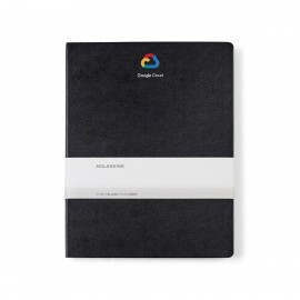 Logo Branded Moleskine Hard Cover Ruled XX-Large Notebook - Black