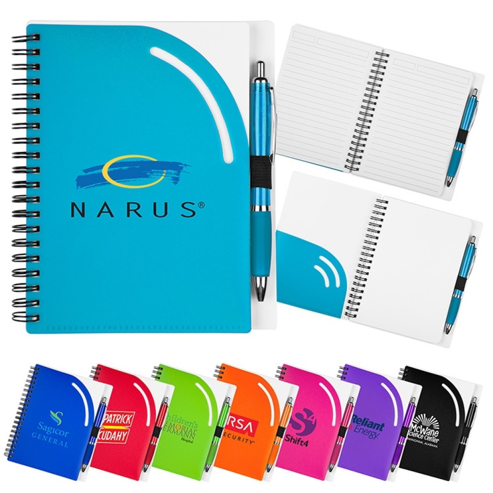Logo Branded Curvy Top Notebook Set