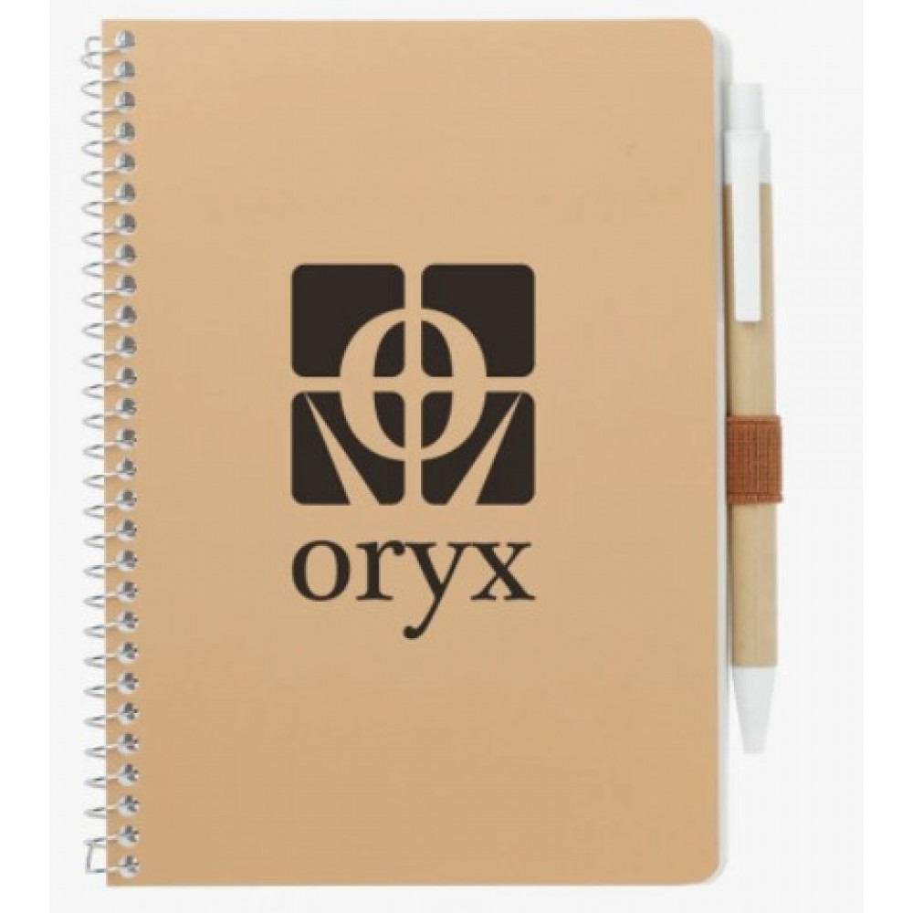 Promotional 5" x 7" FSC Mix Spiral Notebook with Pen