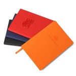 Customized NewAge Italian PU Leather 5 5/8"W x 8 1/4"H 192 Pages Journal Book (Orange Soft Cover)