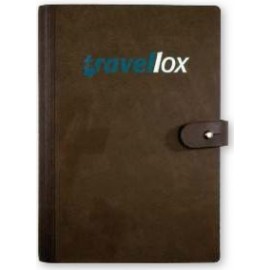 Logo Branded Deluxe LeatherWrap Medium Refillable Journal (5.5"x8.5")