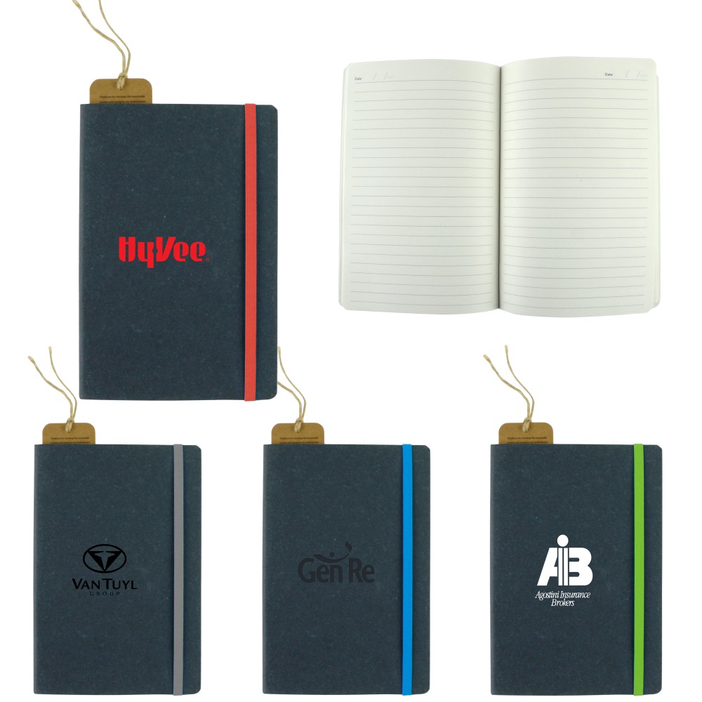 Logo Printed Recycled Bonded Leather Hardcover Notebook Logo Printed Recycled Bonded Leather Hardcover Notebook